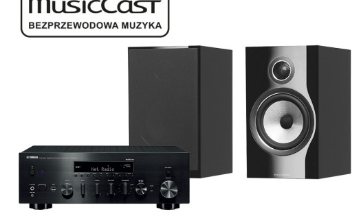Yamaha MusicCast R-N803D w zestawach stereo z głośnikami Bowers &amp; Wilkins