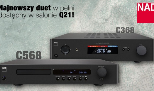 Wzmacniacz NAD C368 i odtwarzacz NAD C568 w salonie Q21