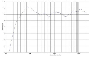 rys. 2. Audience 72SE, charakterystyka przetwarzania w całym pasmie.