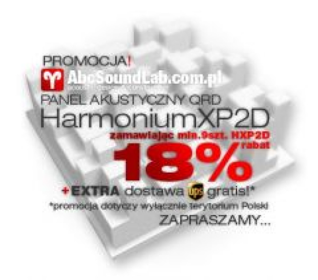 Panele akustyczne QRD HarmoniumXP2D w promocji AbcSoundLab