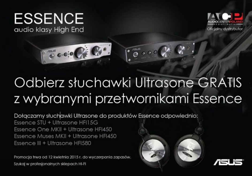 Słuchawki Ultrasone gratis przy zakupie przetworników C/A Asus Essence