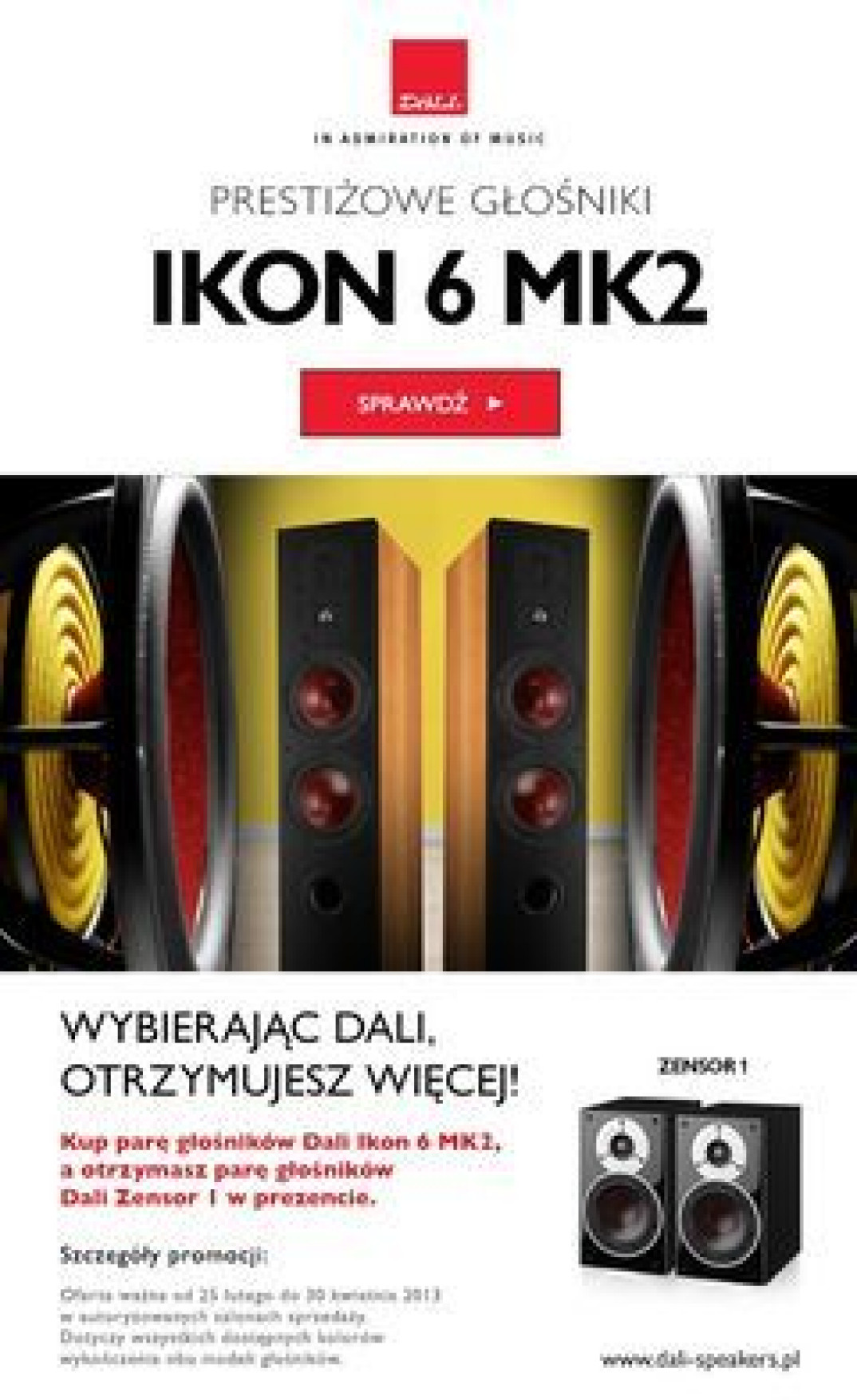 Nowa promocja firmy Horn: głośniki Dali Zensor 1 w prezencie