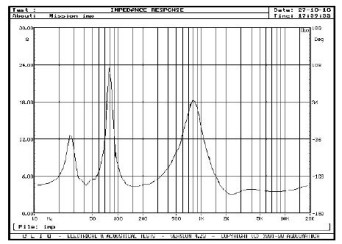 Rys. 2. Charakterystyka modułu impedancji.