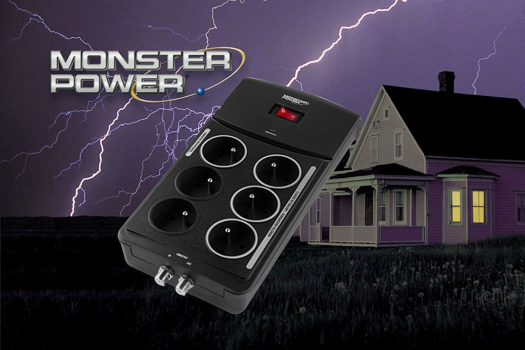 Listwa zasilająca z ochroną przeciwprzepięciową Monster w zestawie taniej